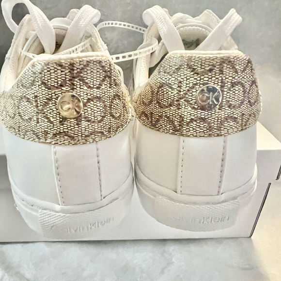 Brand New Calvin Klein White and Gold Patterned Sneakers, 8M - Picture 10 of 10
